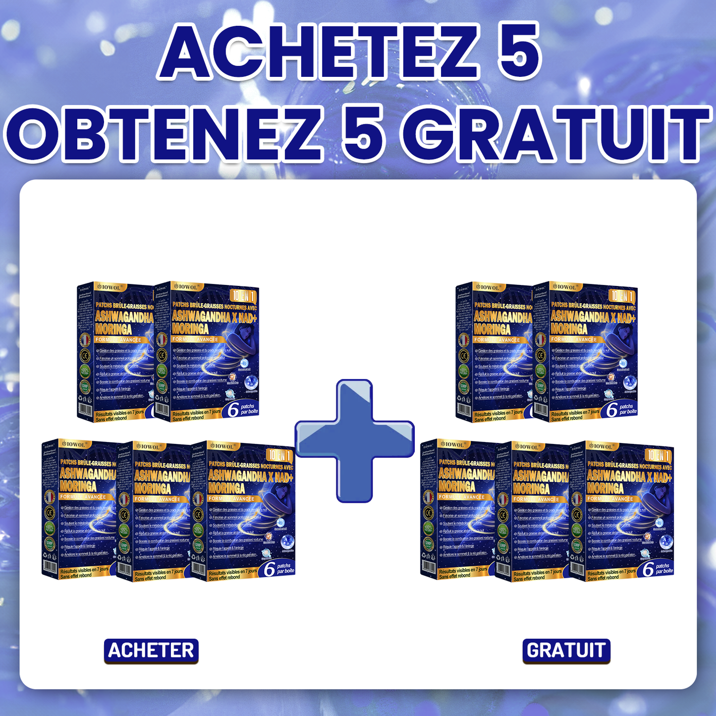 IOWOL® Patch brûle-graisse nocturne ! Zéro comprimé, zéro contrainte, zéro effort et 100 % de résultats.